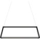 Z-Bar Rise LED 14 inch Matte black Pendant Ceiling Light, Rectangle